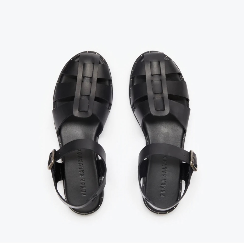Freda Salvador Sera Fisherman Sandal in Black, Size 8.5